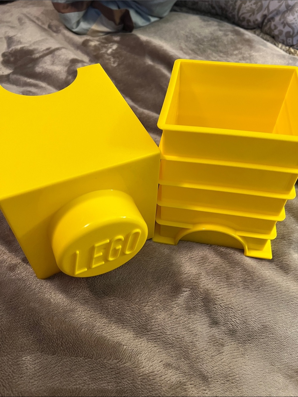 LEGO Bright Yellow Stackable Brick Storage Container - Picture 2 of 3